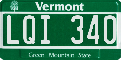 VT license plate LQI340