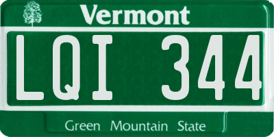VT license plate LQI344