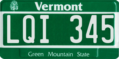 VT license plate LQI345