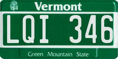 VT license plate LQI346