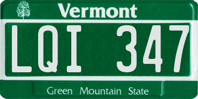 VT license plate LQI347