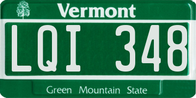 VT license plate LQI348