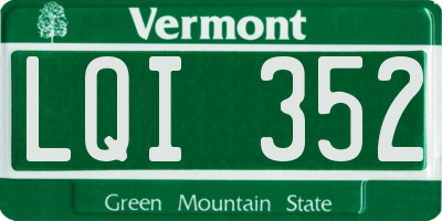 VT license plate LQI352