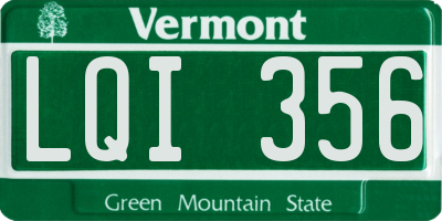 VT license plate LQI356