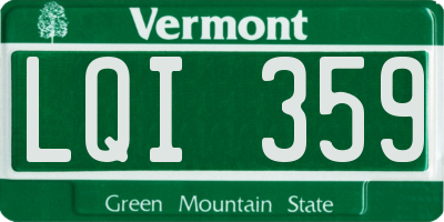 VT license plate LQI359