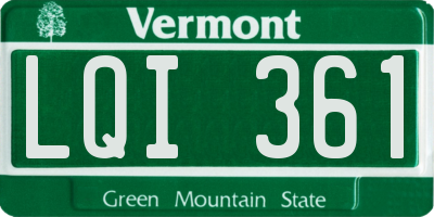 VT license plate LQI361