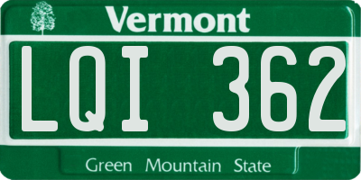 VT license plate LQI362