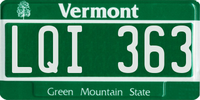VT license plate LQI363