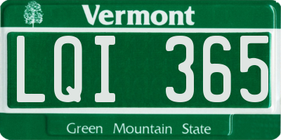 VT license plate LQI365
