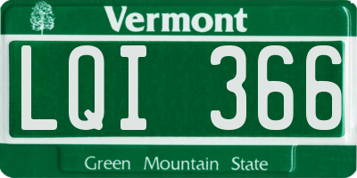 VT license plate LQI366