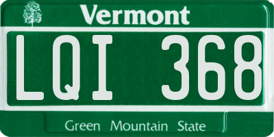VT license plate LQI368