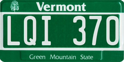 VT license plate LQI370