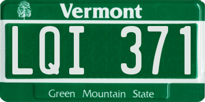 VT license plate LQI371