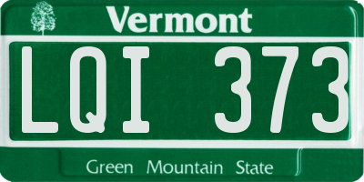 VT license plate LQI373