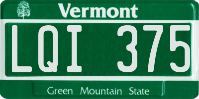 VT license plate LQI375