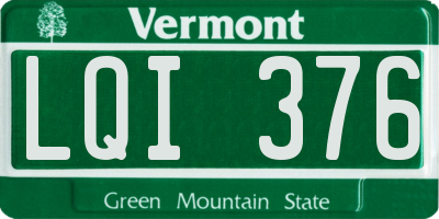 VT license plate LQI376