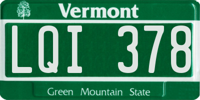 VT license plate LQI378