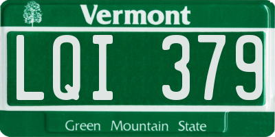 VT license plate LQI379