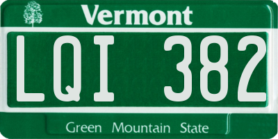 VT license plate LQI382