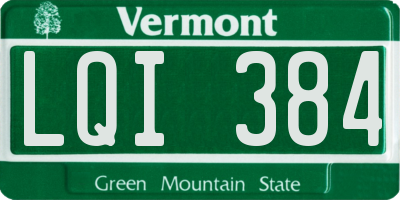 VT license plate LQI384
