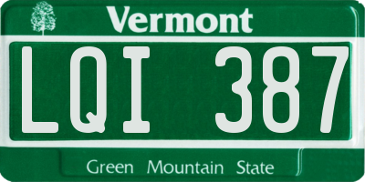 VT license plate LQI387