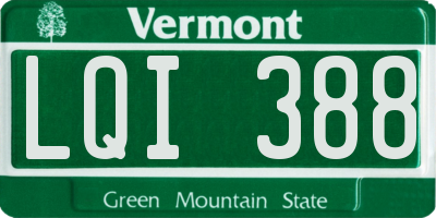 VT license plate LQI388