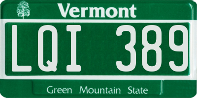 VT license plate LQI389