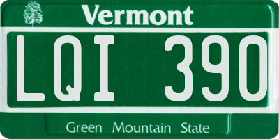 VT license plate LQI390