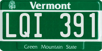 VT license plate LQI391