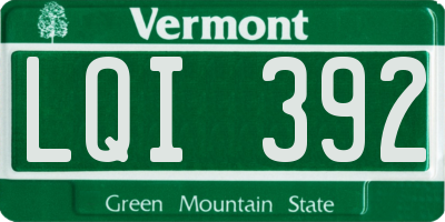 VT license plate LQI392