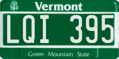 VT license plate LQI395