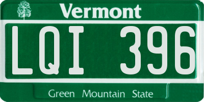 VT license plate LQI396