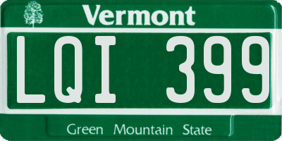 VT license plate LQI399