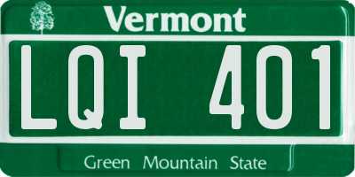 VT license plate LQI401