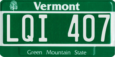 VT license plate LQI407
