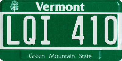 VT license plate LQI410