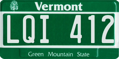 VT license plate LQI412