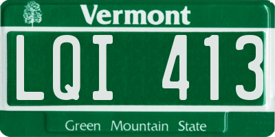 VT license plate LQI413