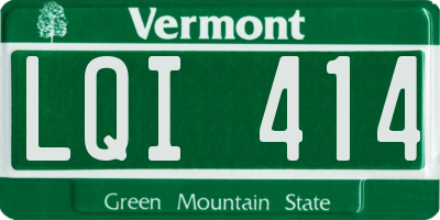 VT license plate LQI414