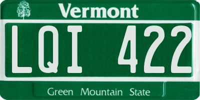 VT license plate LQI422