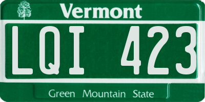 VT license plate LQI423