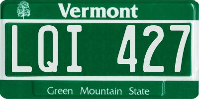 VT license plate LQI427