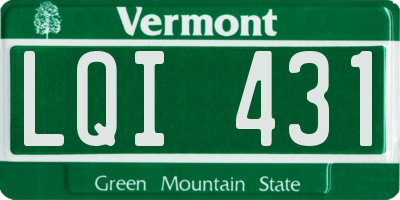 VT license plate LQI431