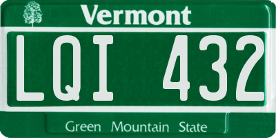 VT license plate LQI432