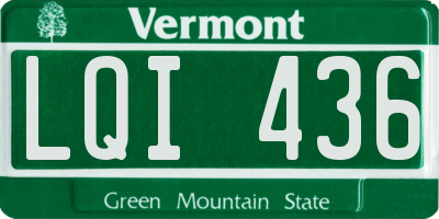 VT license plate LQI436