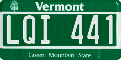 VT license plate LQI441