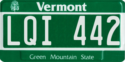 VT license plate LQI442