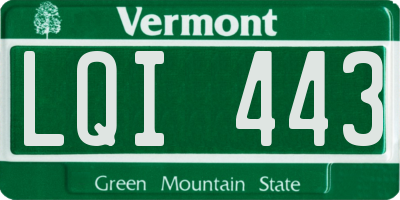 VT license plate LQI443