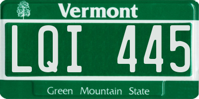 VT license plate LQI445
