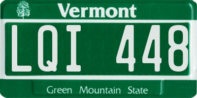 VT license plate LQI448